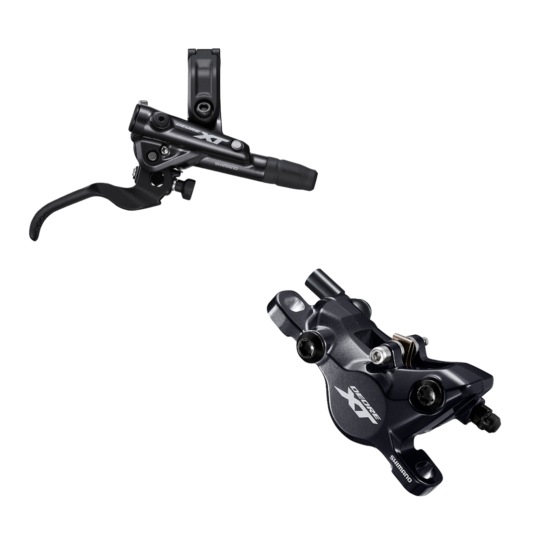 Shimano Deore XT Hydraulic Brake Lever BL-M8100 (Right) with Brake Caliper BR-M8100 (Rear)-Resin Pads
