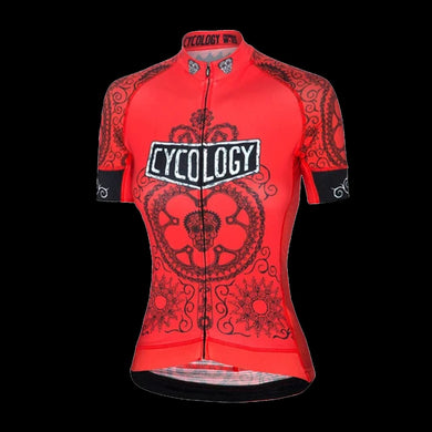 Cycology Day Of The Living (Red) Women's Jersey - Best Cycling Jersey In India