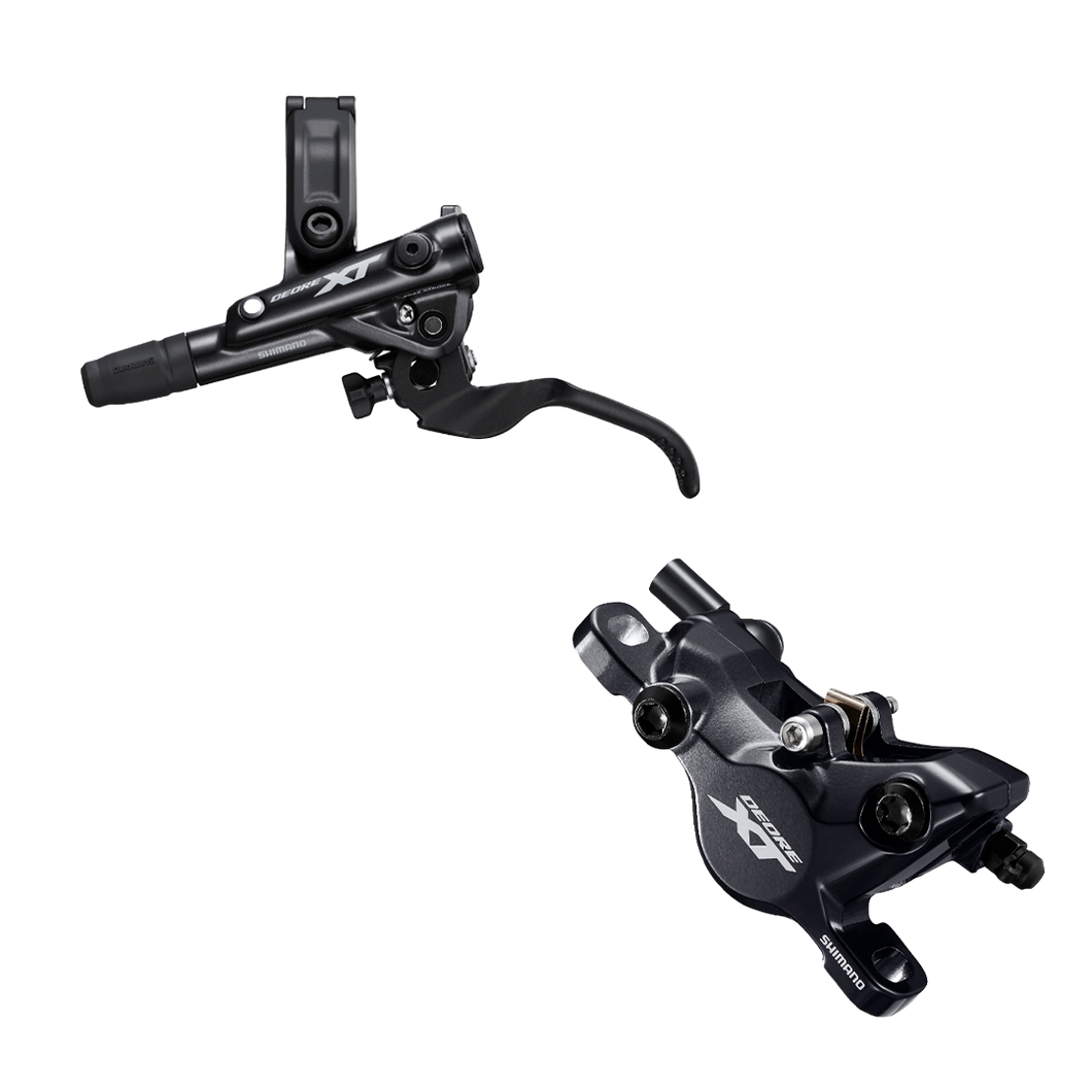 Shimano Deore XT Hydraulic Brake Lever BL-M8100 (Left) with Brake Caliper BR-M8100 (Front)-Metal Pads