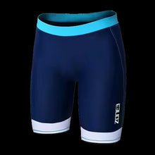 Load image into Gallery viewer, Zone3 Womens Lava Long Distance Trishort (Navy White Teal)