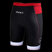 Load image into Gallery viewer, Zone3 Mens Lava Long Distance Short (Black Red white)