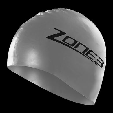 Zone3 Silicon Swimming Cap (Silver)