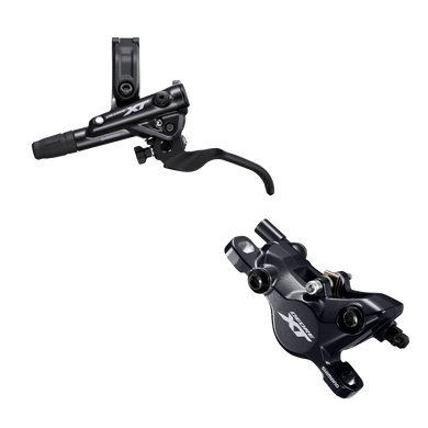 Shimano Deore XT Hydraulic Brake Lever BL-M8100 (Left) with Brake Caliper BR-M8100 (Front)-Resin Pads
