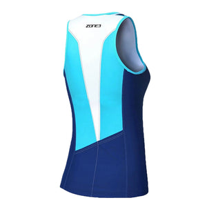 Zone3 Women's Lava Long Distance Tri Top- Navy White Teal