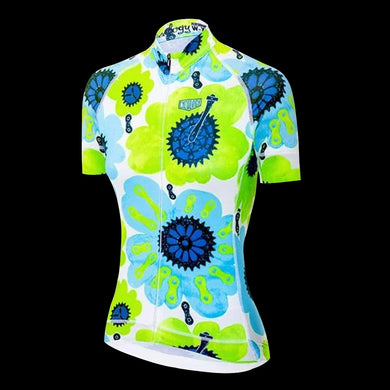 Cycology Pedal Flower (Green) Women's Jersey- Best Cycling Jersey In India