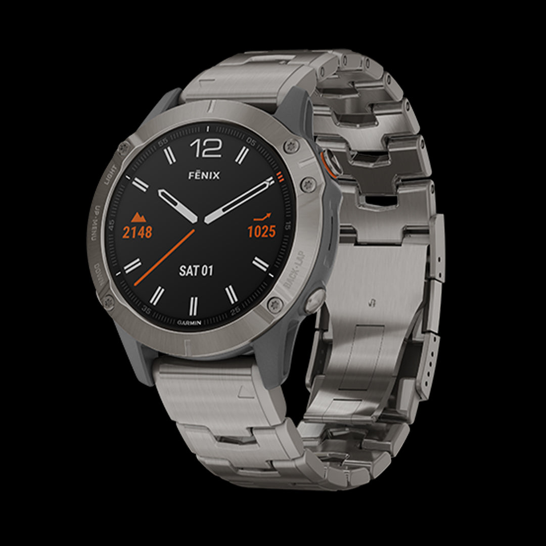 Garmin Fenix 6 Sapphire Titanium with Vented Titanium Bracelet